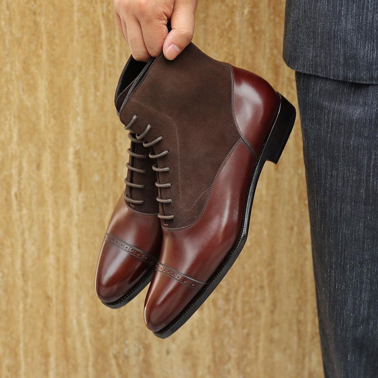 BTS 227 Suede-Calf Oxford Boots