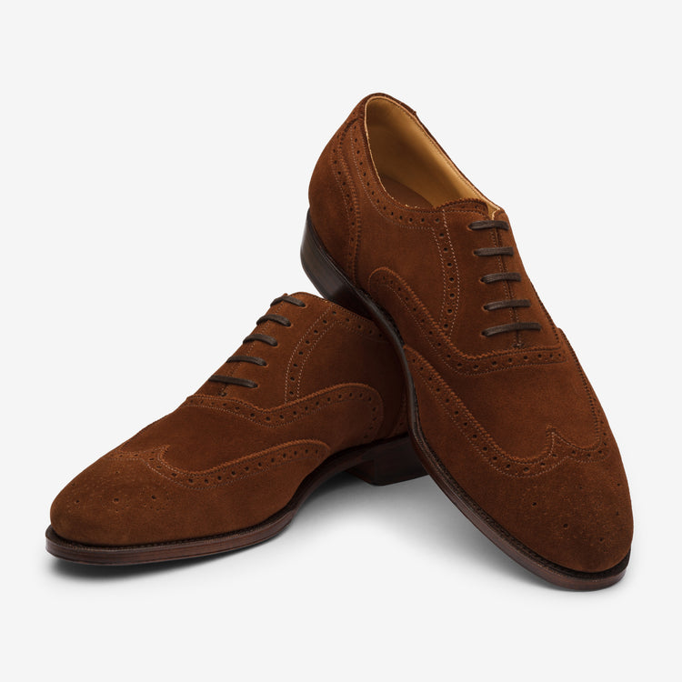 Suede Wingtip Oxfords in Dark Snuff