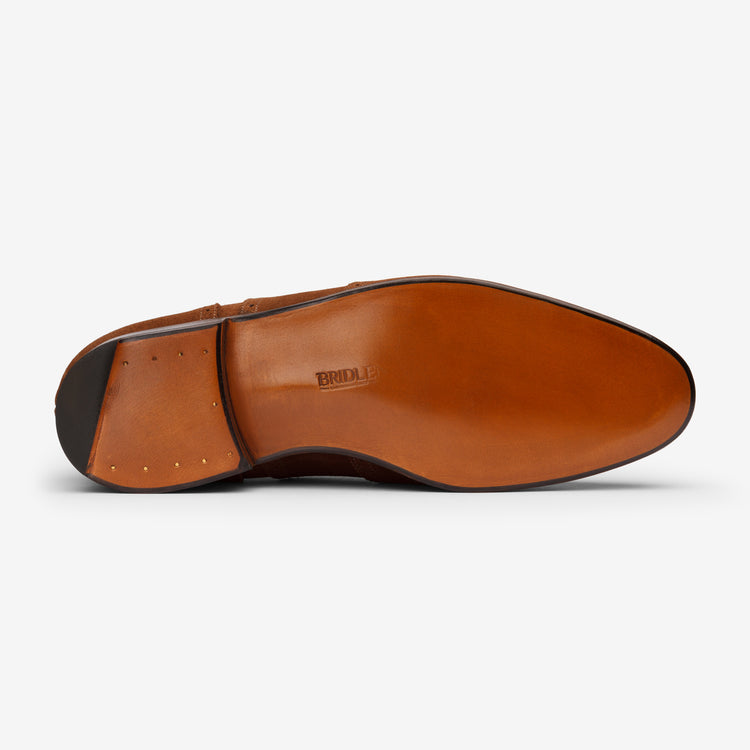 Suede Wingtip Oxfords in Dark Snuff