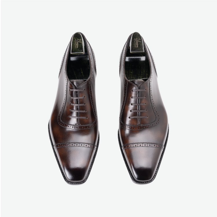 OXF 338 Brown Patina Captoe Oxfords