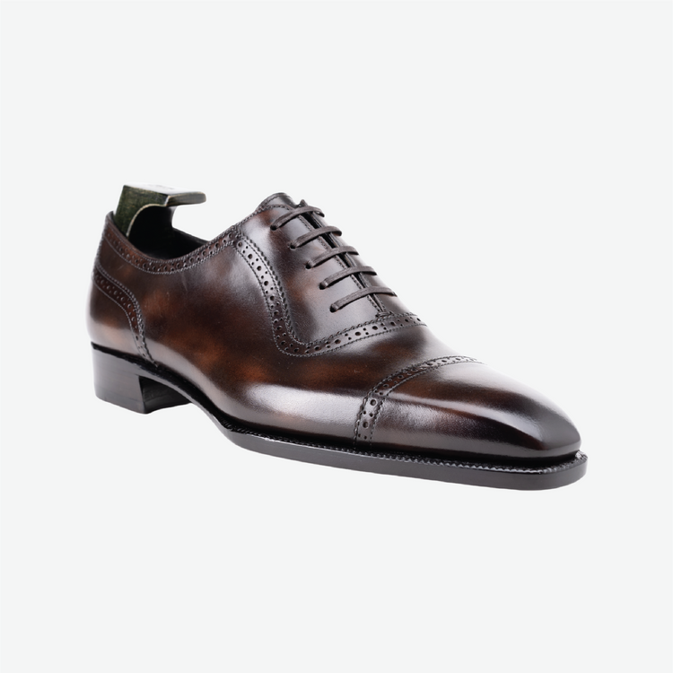 OXF 338 Brown Patina Captoe Oxfords