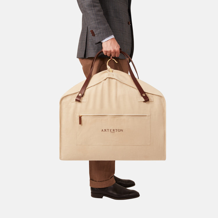 City Garment Bag | Linen Suit Carrier | Arterton London