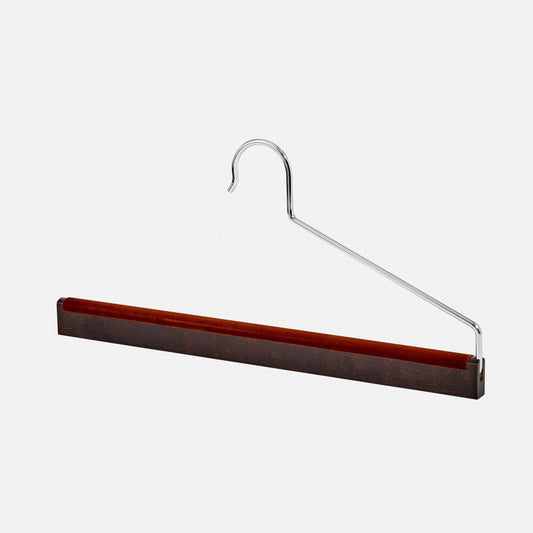 Free Samples Wood Skirt/Pants/Trousers Hangers with Extra Thick Chrome  Hooks - China Wooden Pant Hanger and Skirt Hanger price | Made-in-China.com